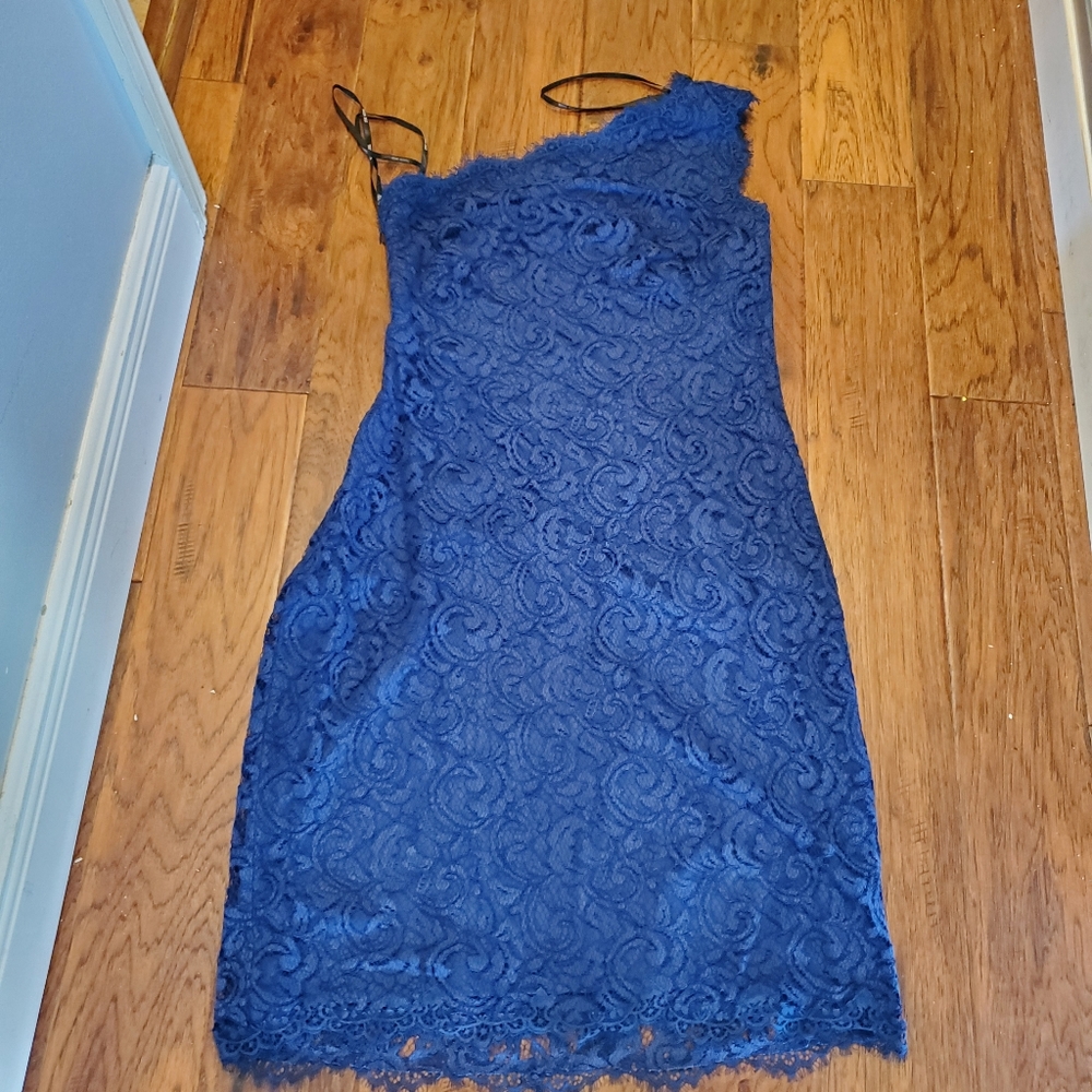 Tadashi Shoji cobalt blue lace dress (size 16)